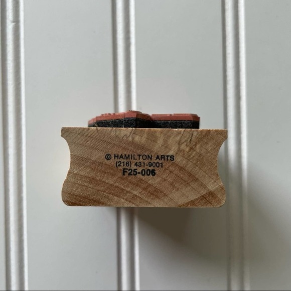 Vintage Wood Block Rubber Stamp Handyman Girl Please Fix Hammer Tool - Picture 3 of 6